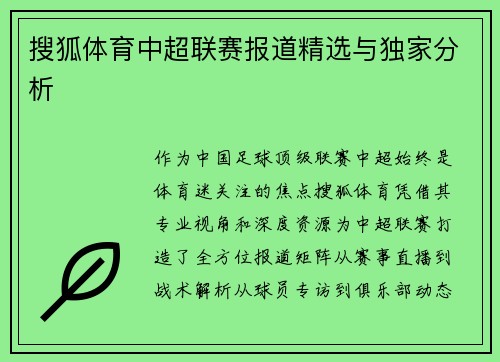 搜狐体育中超联赛报道精选与独家分析